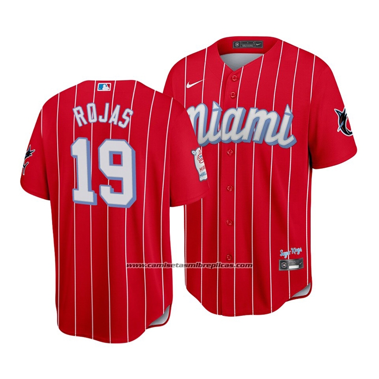 Camiseta Beisbol Hombre Miami Marlins Miguel Rojas 2021 City Connect Replica Rojo